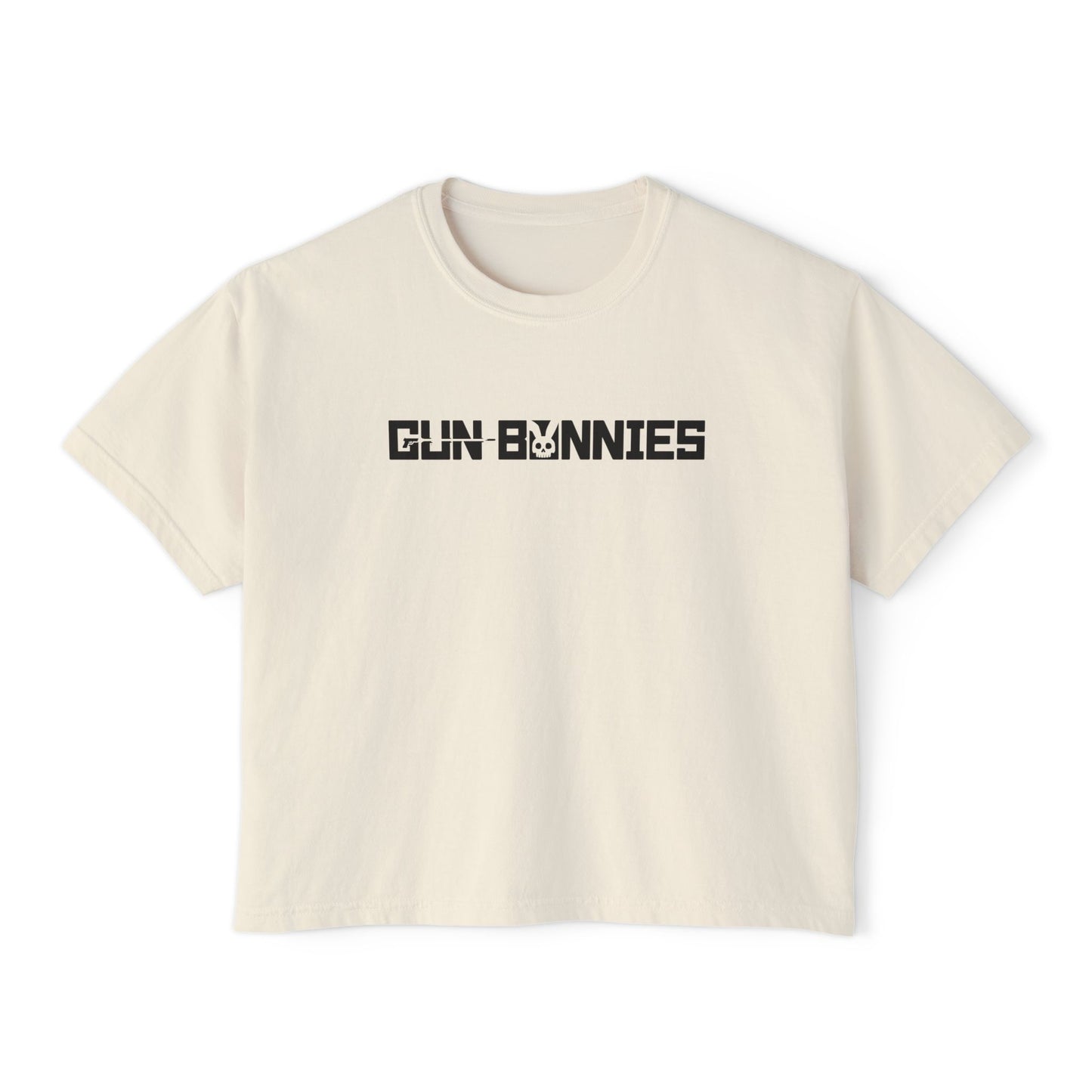 Gun Bunnies Women's Boxy Tee – Cute Retro Graphic Crop T‑Shirt