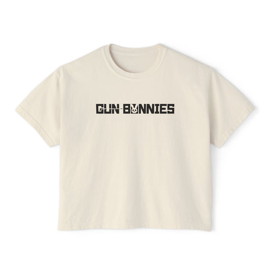 Gun Bunnies Women's Boxy Tee – Cute Retro Graphic Crop T‑Shirt