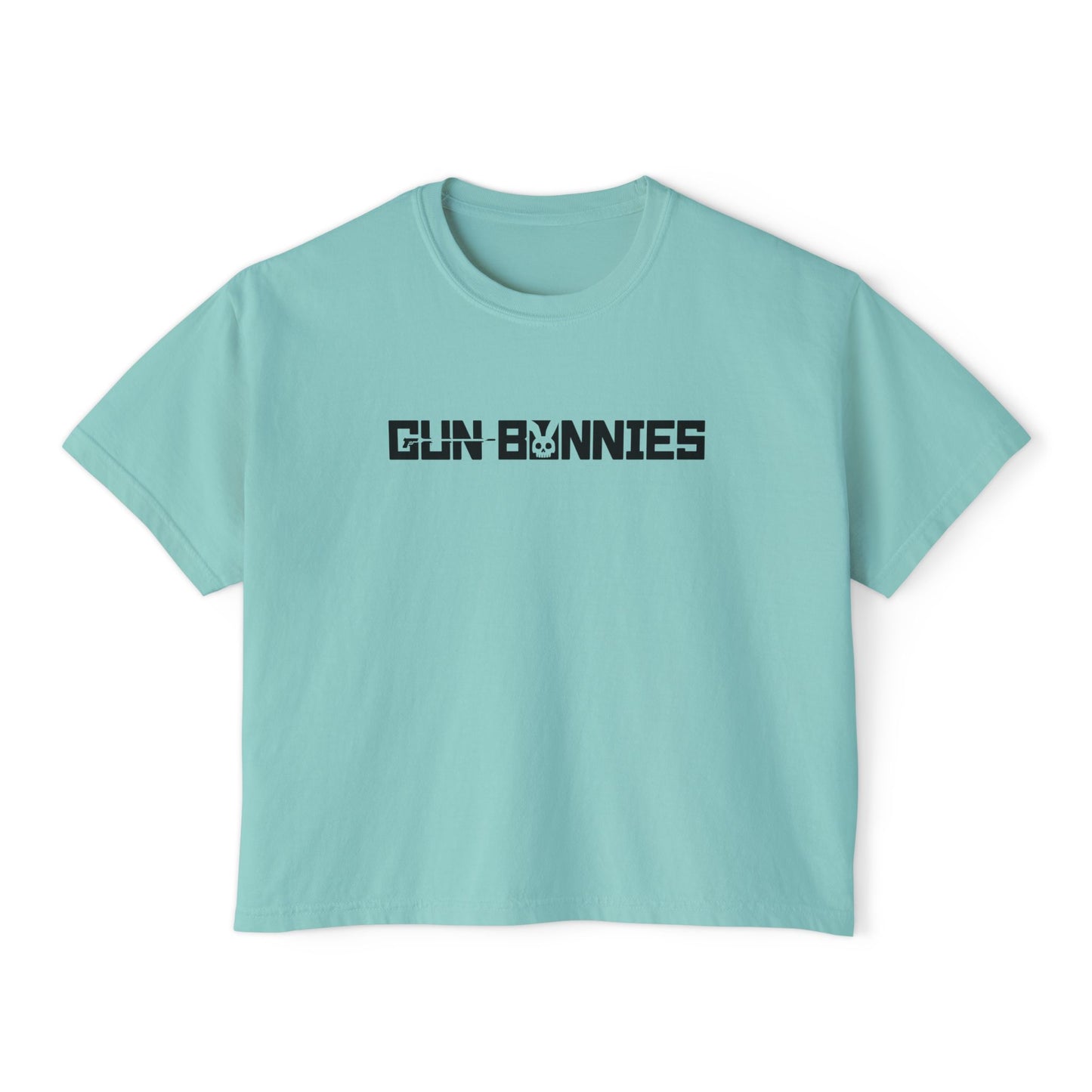 Gun Bunnies Women's Boxy Tee – Cute Retro Graphic Crop T‑Shirt