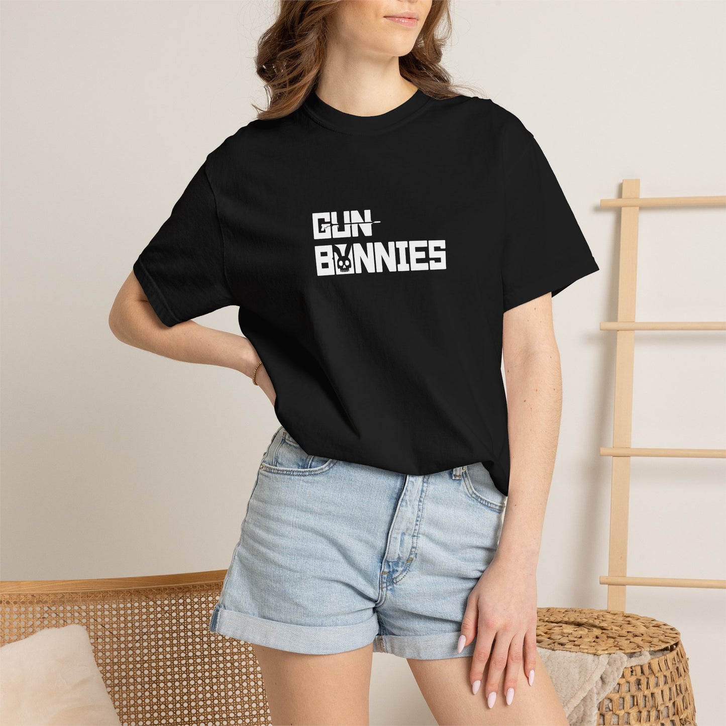 Gun Bunnies Rabbit Skull Graphic T‑Shirt