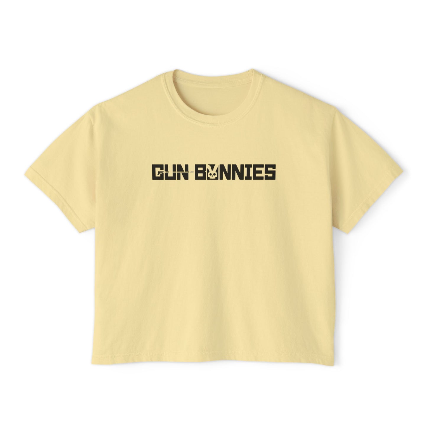 Gun Bunnies Women's Boxy Tee – Cute Retro Graphic Crop T‑Shirt