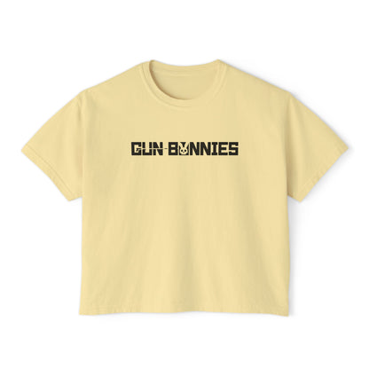 Gun Bunnies Women's Boxy Tee – Cute Retro Graphic Crop T‑Shirt