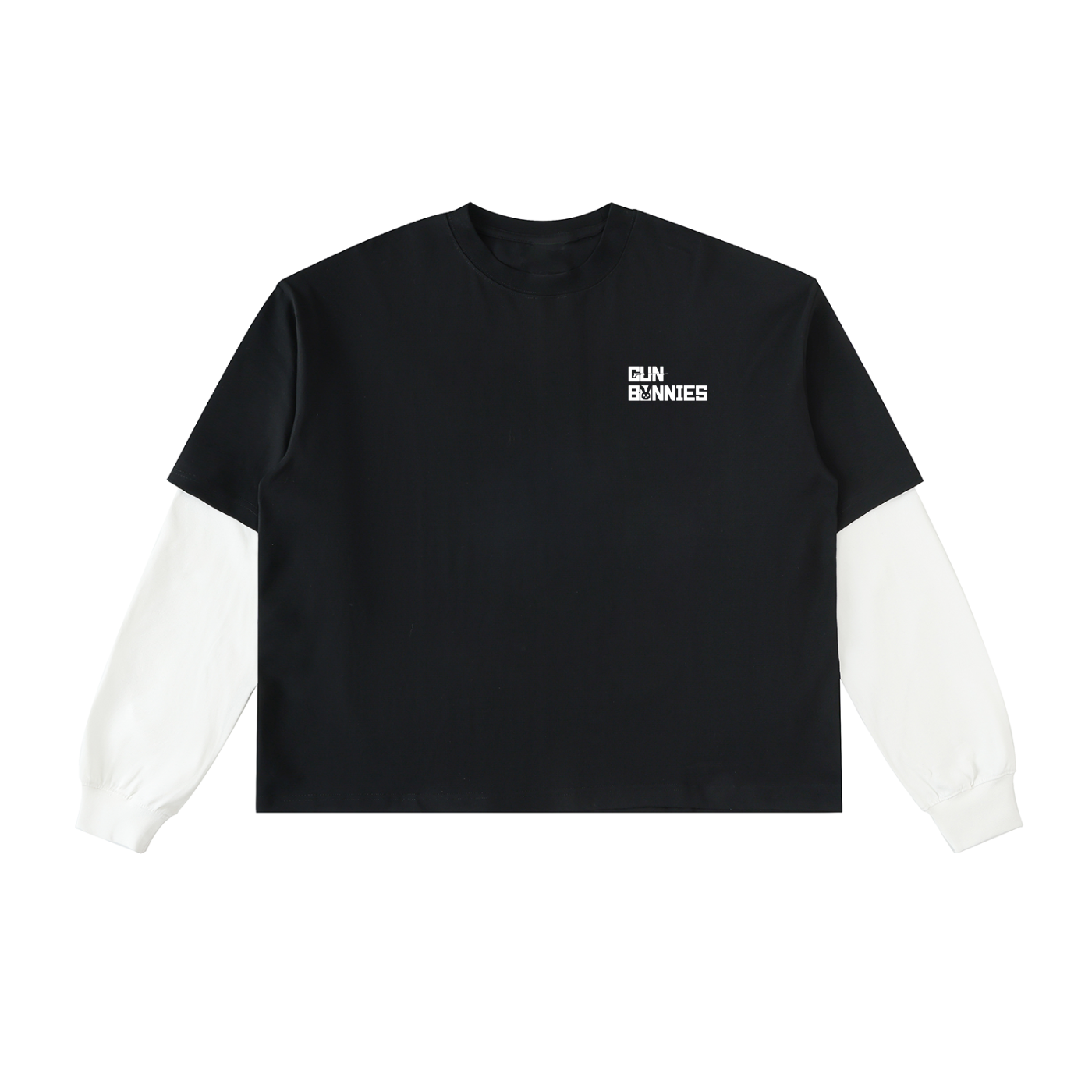 Gun Bunnies Layered Contrast Long Sleeve T-Shirt