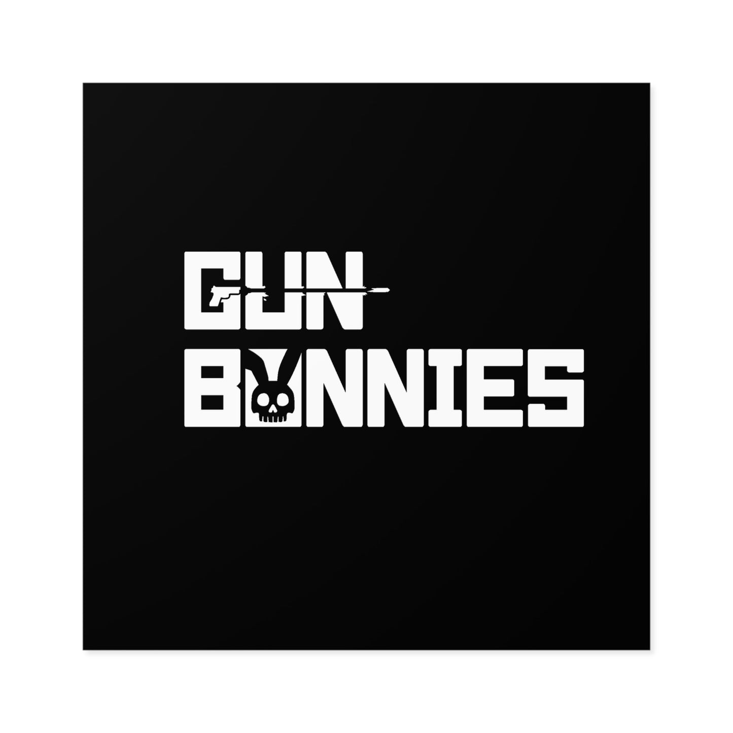 Gun Bunnies Square Laminate Stickers - Water & Scratch Resistant